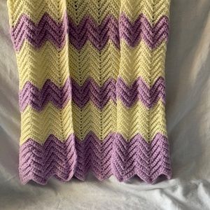 Homemade Purple & Off White Baby Blanket